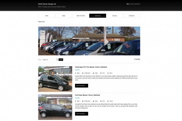 North Denes Garage - Website Features